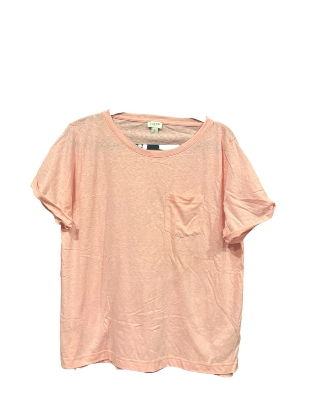 J.Crew Pocket Tee Pink Cotton Poly Blend Casual Top L Z8